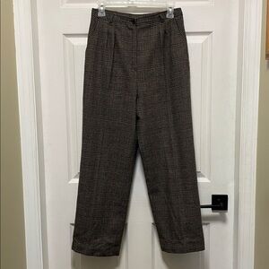 Classic Brown Plaid Women's Trousers